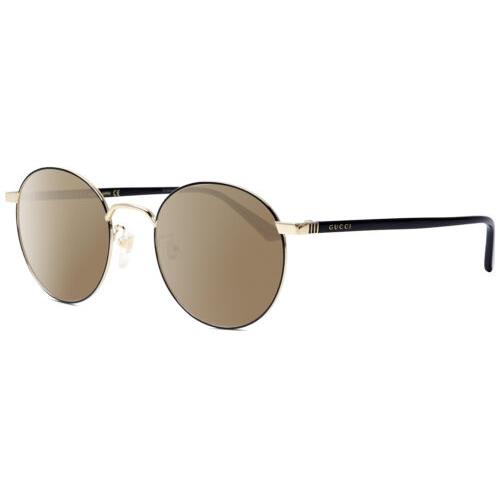 Gucci GG0297OK-003 Womens Designer Polarized Sunglasses Black Gold 52mm 4 Option Amber Brown Polar