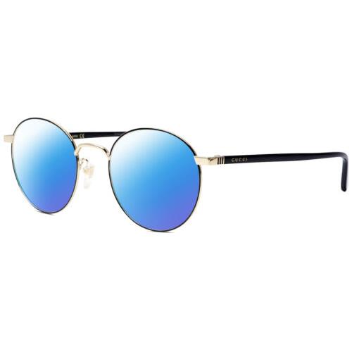 Gucci GG0297OK-003 Womens Designer Polarized Sunglasses Black Gold 52mm 4 Option Blue Mirror Polar