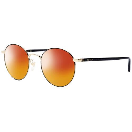 Gucci GG0297OK-003 Womens Designer Polarized Sunglasses Black Gold 52mm 4 Option Red Mirror Polar