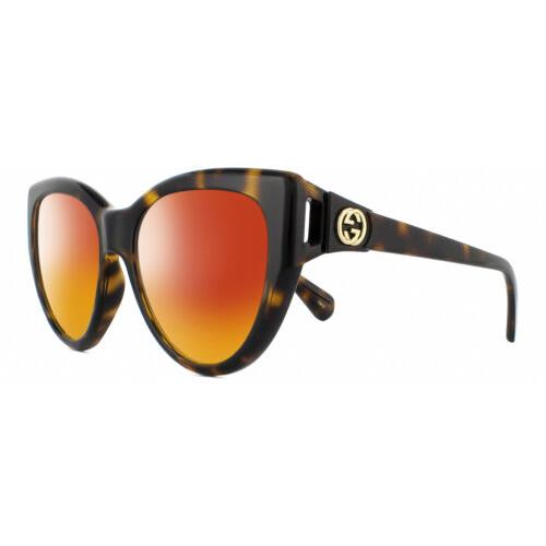 Gucci GG0877S-002 Cat Eye Polarized Sunglasses Brown Havana Gold 56 mm 4 Options Red Mirror Polar