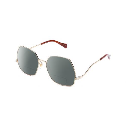 Gucci GG0972S-003 Women`s Polarized Bifocal Sunglasses Gold Tortoise 60mm 41 Opt Grey