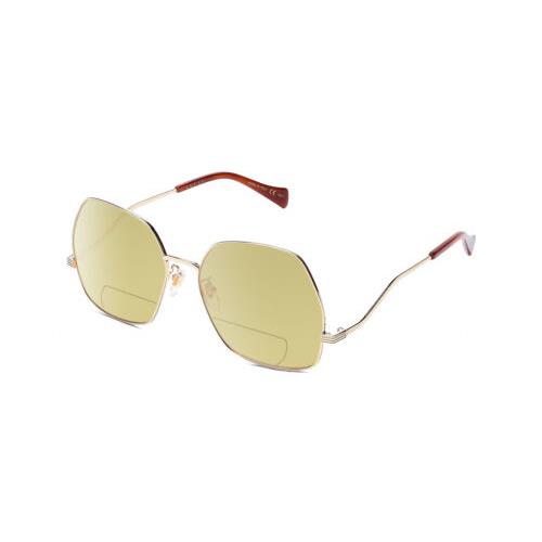 Gucci GG0972S-003 Women`s Polarized Bifocal Sunglasses Gold Tortoise 60mm 41 Opt Yellow