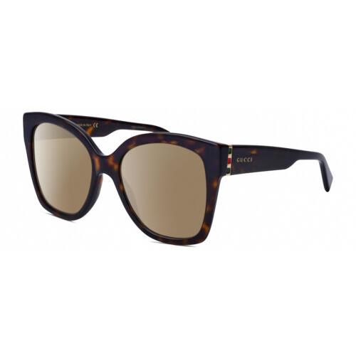 Gucci GG0459S-002 Cat Eye Polarized Sunglasses Brown Havana Gold 54 mm 4 Options Amber Brown Polar