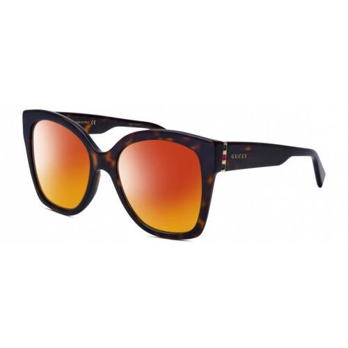 Gucci GG0459S-002 Cat Eye Polarized Sunglasses Brown Havana Gold 54 mm 4 Options Red Mirror Polar