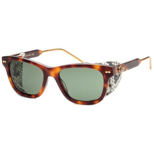 Gucci GG0671S-002 Unisex Sunglasses Brown Havana Gold Grey Snakeskin/green 54 mm