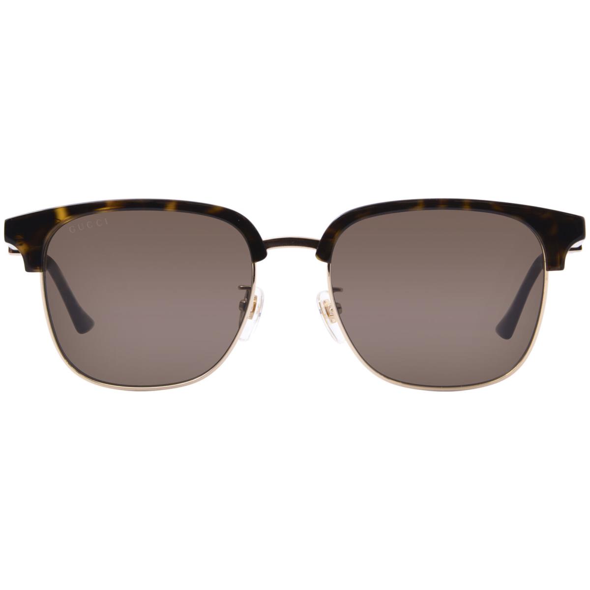 Gucci GG1499SK 002 Sunglasses Men`s Gold/havana/brown Round Shape 55mm