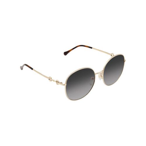 Gucci GG0881SA-001 Women`s Round Sunglasses Gold Brown Tortoise Havana/grey 59mm