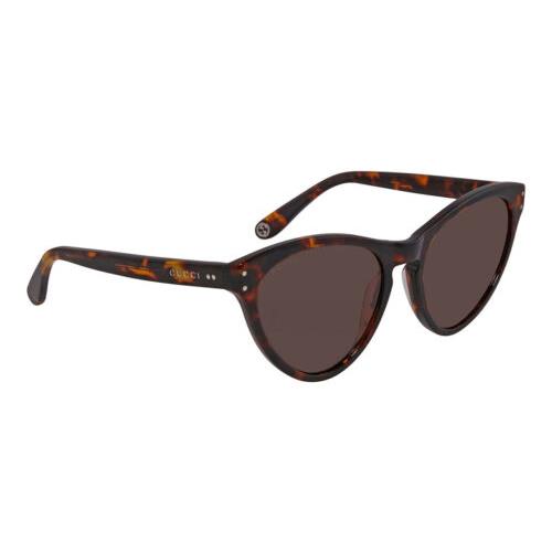 Gucci GG0569S-002 Womens Cat Eye Sunglasses in Tortoise Havana Auburn/brown 54mm