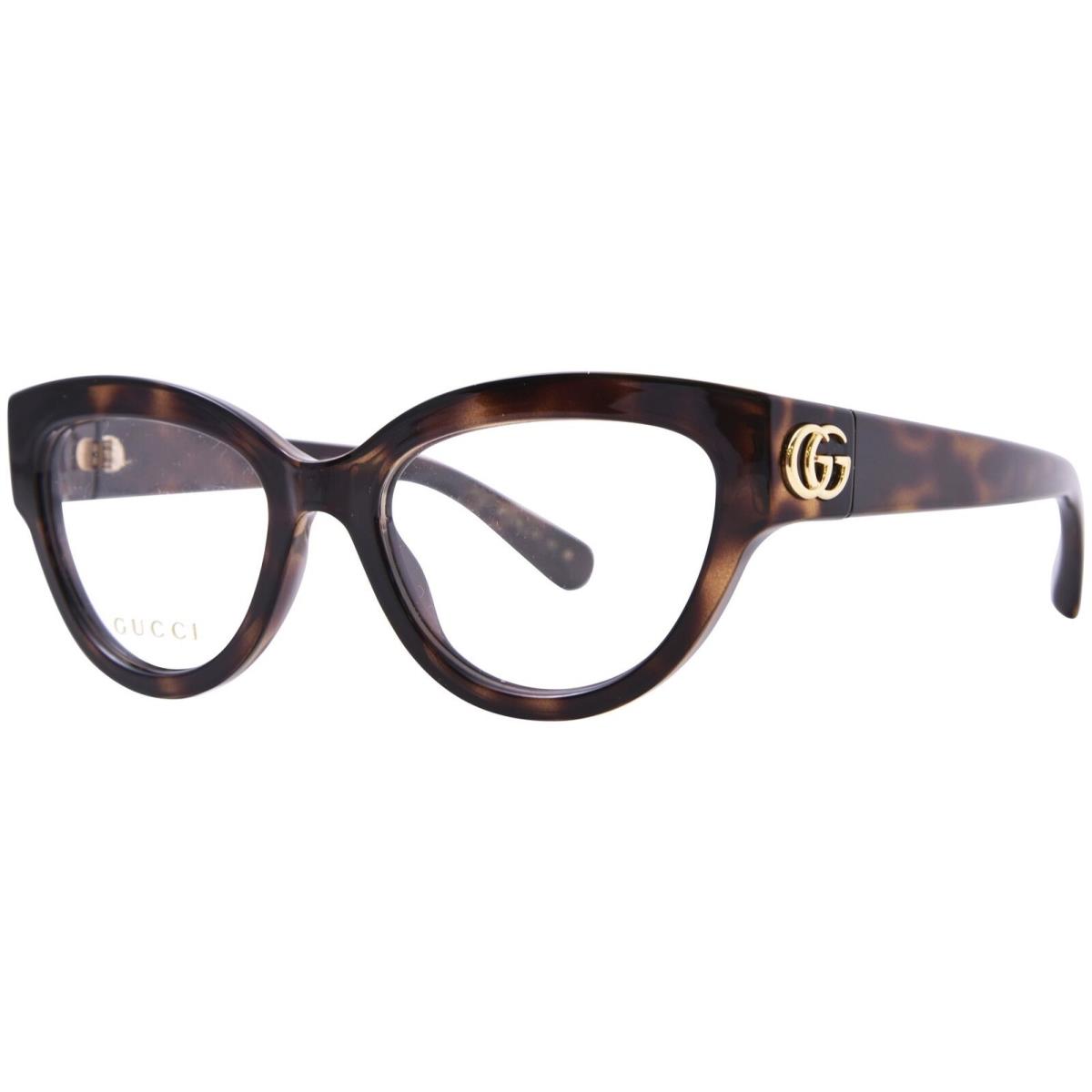 Gucci GG1598O 002 Eyeglasses Frame Women`s Havana Full Rim Cat Eye 51mm