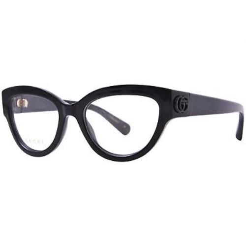 Gucci GG1598O 001 Eyeglasses Women`s Black Full Rim Cat Eye 51mm