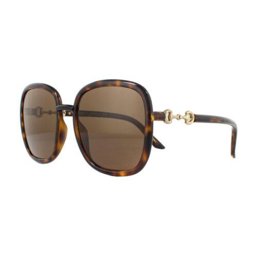 Gucci GG0893S-002 Women`s Designer Sunglasses in Havana Tortoise Gold/brown 57mm