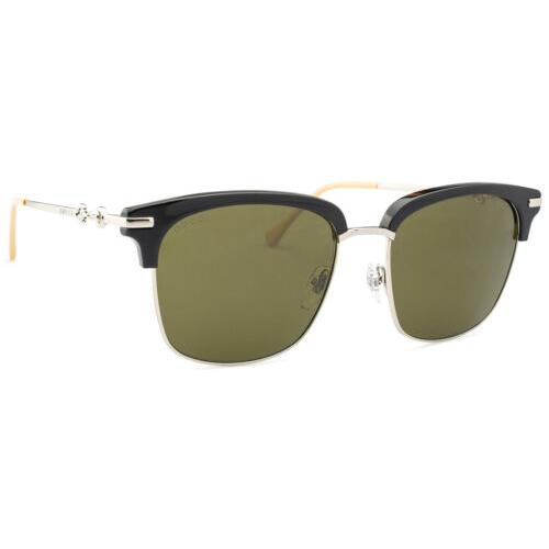 Gucci GG0918S-001 Unisex Panto Designer Sunglasses Black Silver Beige/brown 56mm