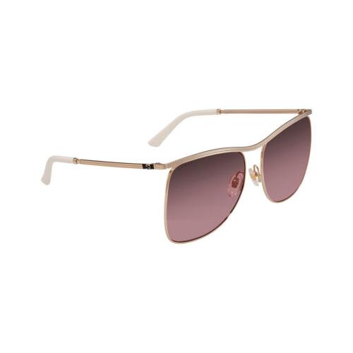 Gucci GG0820S-004 Women`s Designer Sunglasses Gold Ivory White/violet Pink 63 mm
