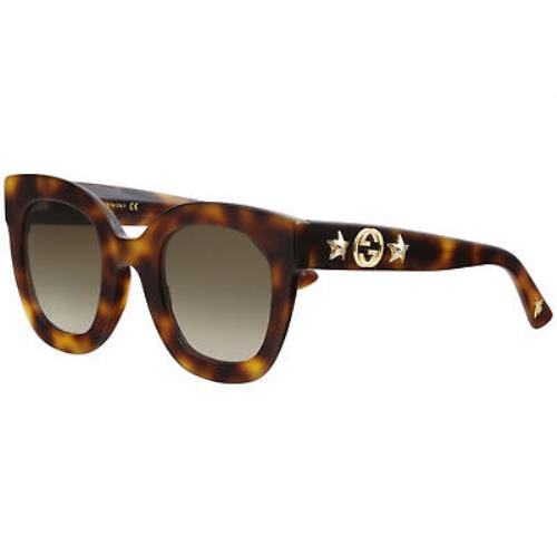 Gucci Women`s GG0208S GG/0208/S 003 Havana Fashion Square Sunglasses 49mm