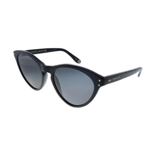 Gucci GG0569S-001 Women`s Cat Eye Designer Sunglasses Gloss Black/dark Grey 54mm