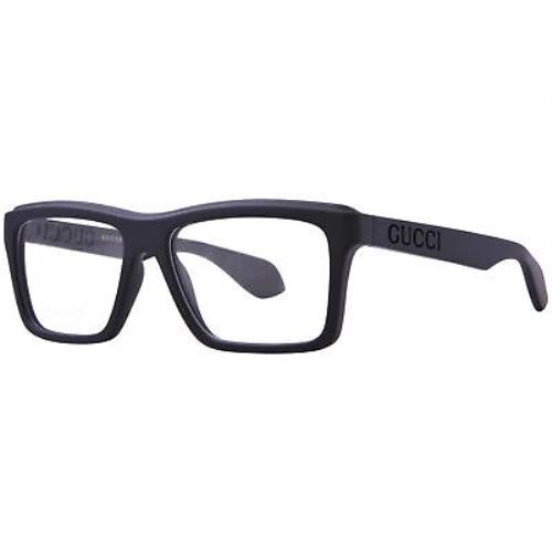 Gucci GG1573O 001 Eyeglasses Men`s Black Full Rim Rectangle Shape 55mm