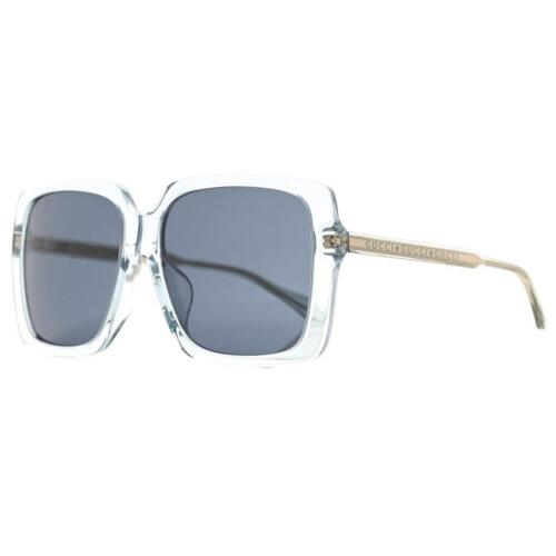 Gucci GG0567SA-003 Women`s Square Designer Sunglasses Sky Crystal Gold/blue 58mm
