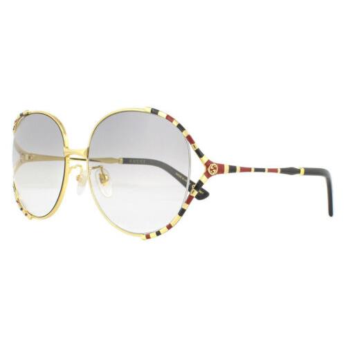 Gucci GG0595S-002 Women`s Semi-rimless Sunglasses Gold Black/grey Gradient 59 mm