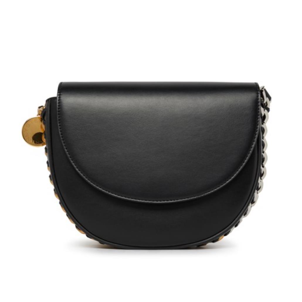 Stella Mccartney Medium Frayme Flap Shoulder Bag In Black