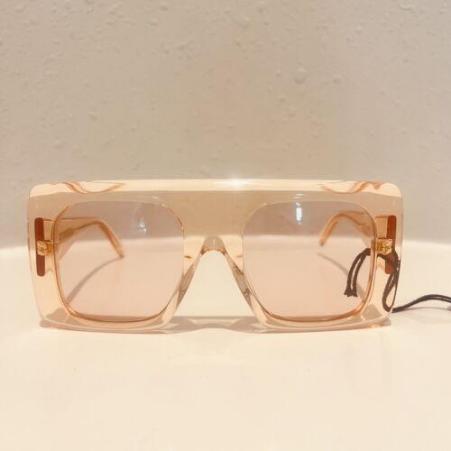 Stella Maccartney Square Clear Orange Bio Material Women s Sunglasses/os/nwt