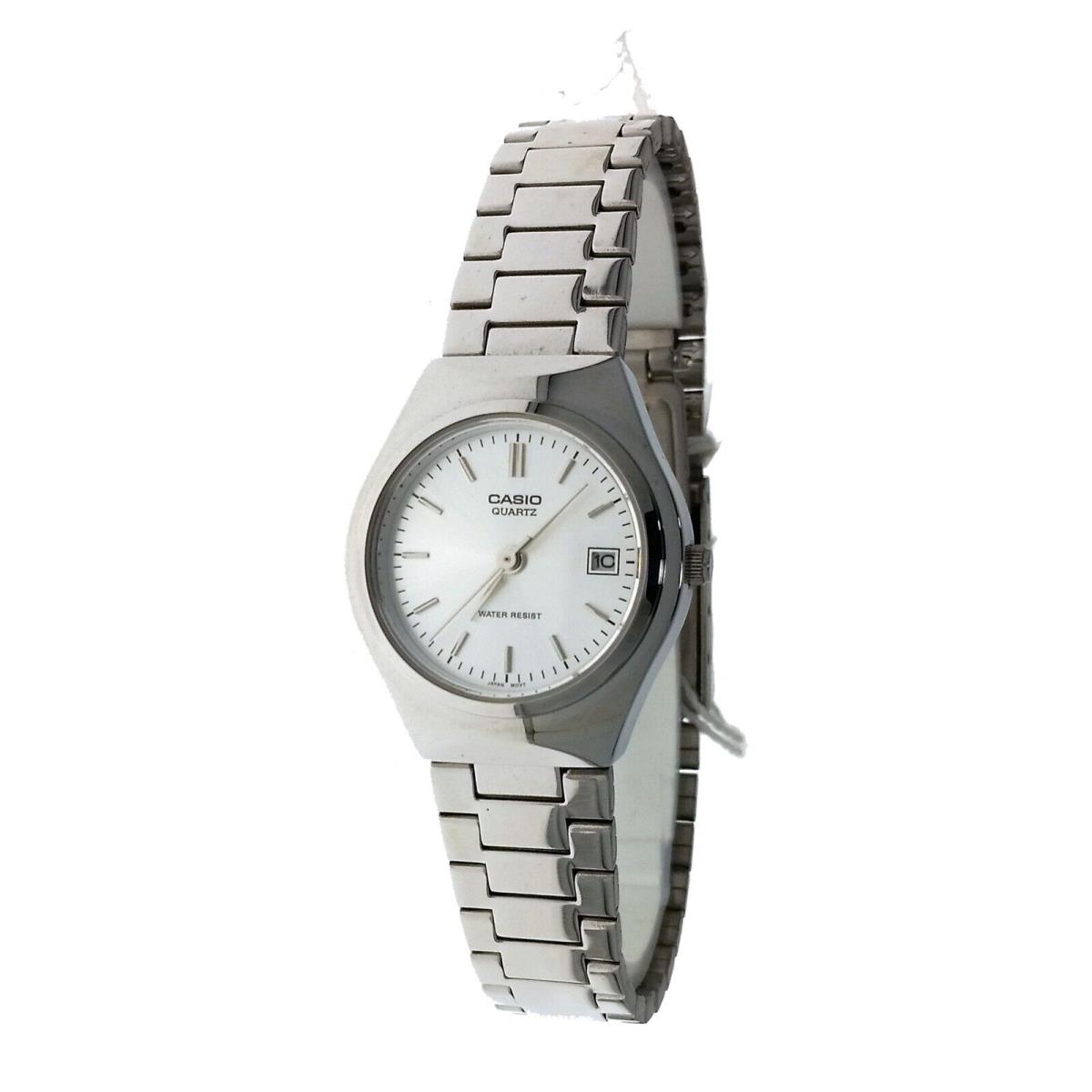 Casio Ladies Round White Dial Date Metal Wristwatch Watch LTP1170A 7ARDF