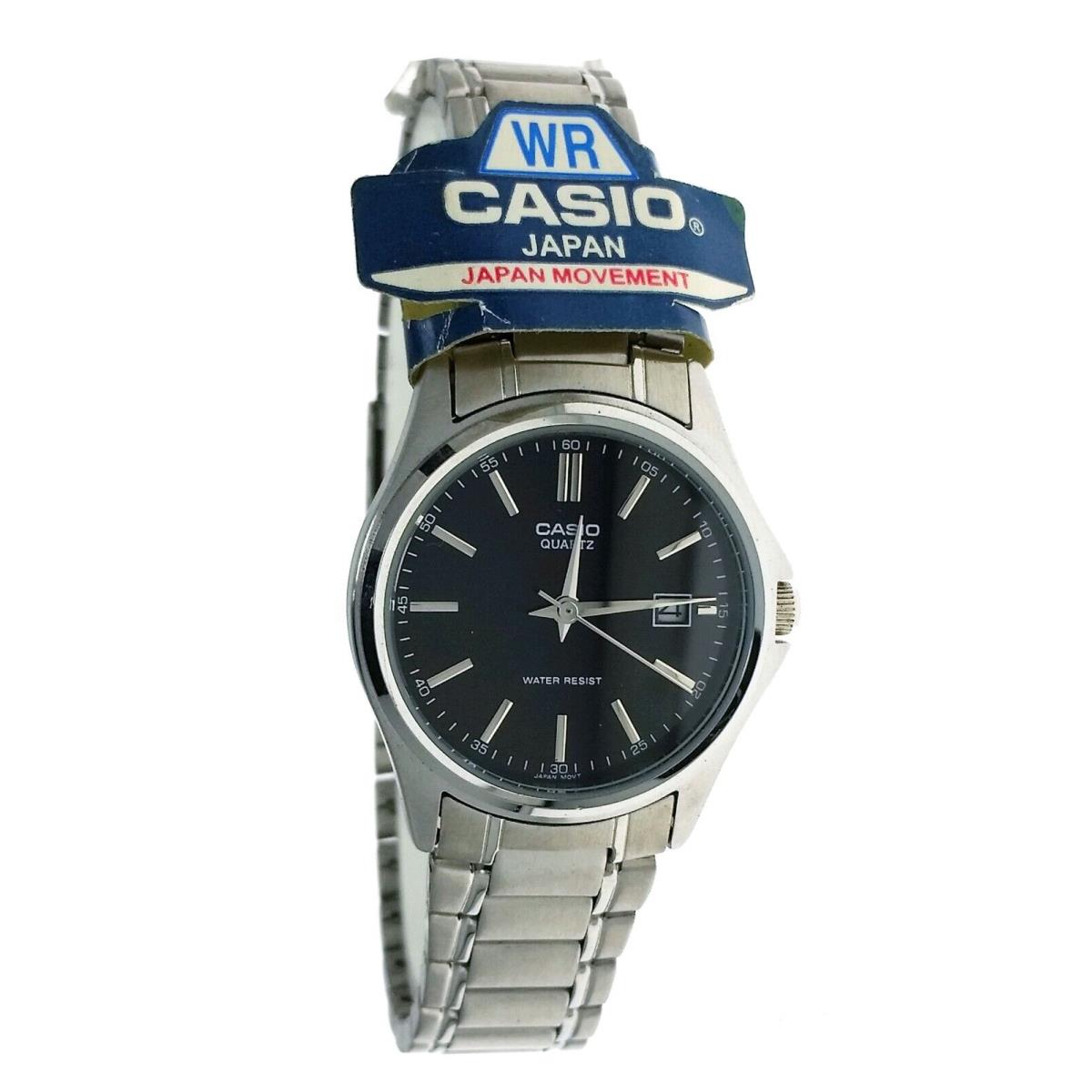 Casio Ladies Round Black Dial Date Metal Wristwatch Watch LTP1183A - 1ADA