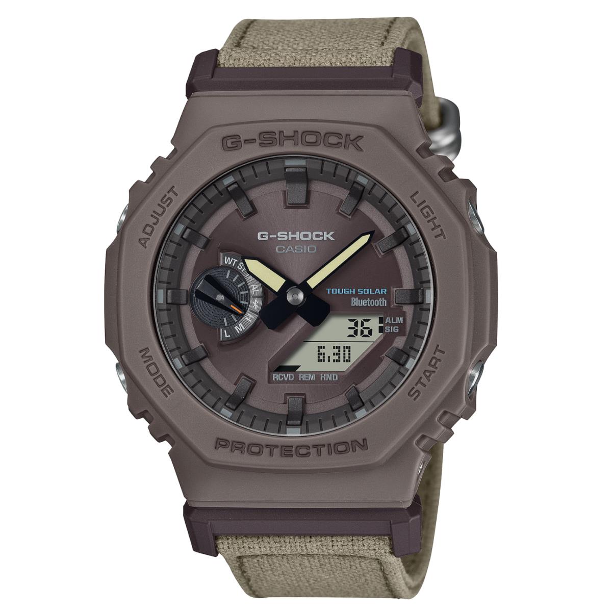 Casio G-shock GA-B2100CT-5ACR Ana-digi 2100 Series Truecotton Sport Watch - Band: Green, Bezel: Brown