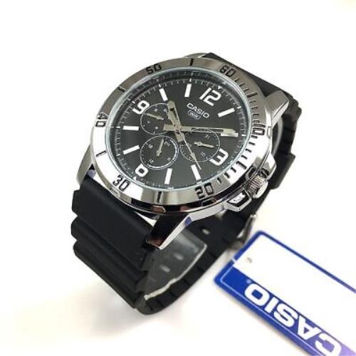Men`s Casio Sports Multifunction MTP-VD300 Steel Watch MTPVD300-1B