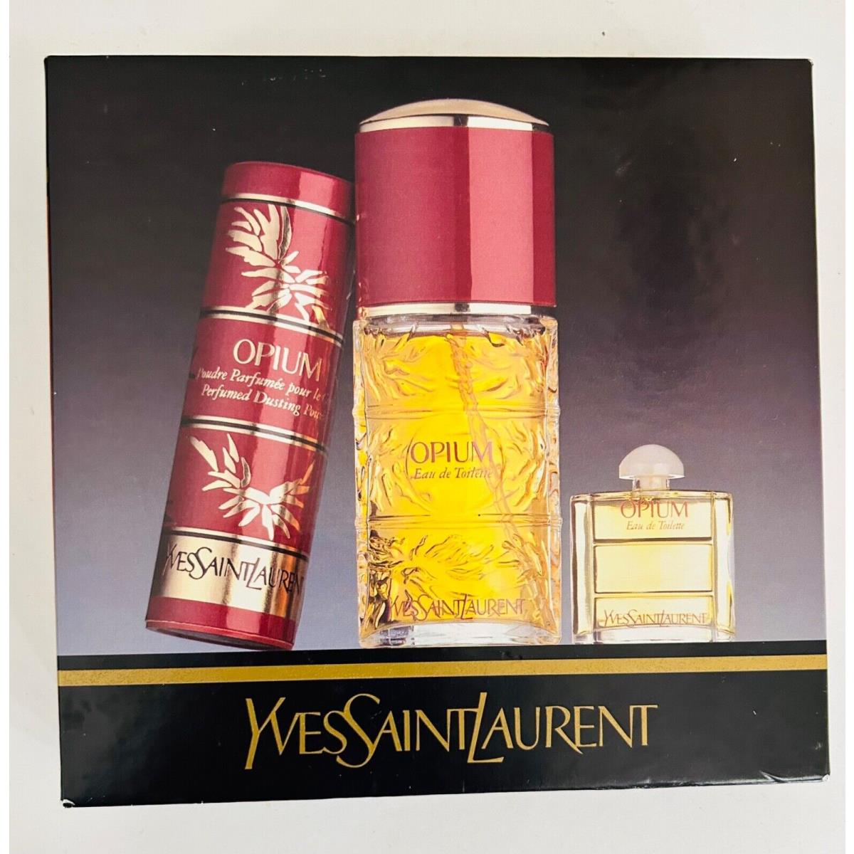 Yves Saint Laurent Vintage Ysl Opium Edt 1.0 FL oz 0.26 FL oz Perfumed Powder 0.75 oz