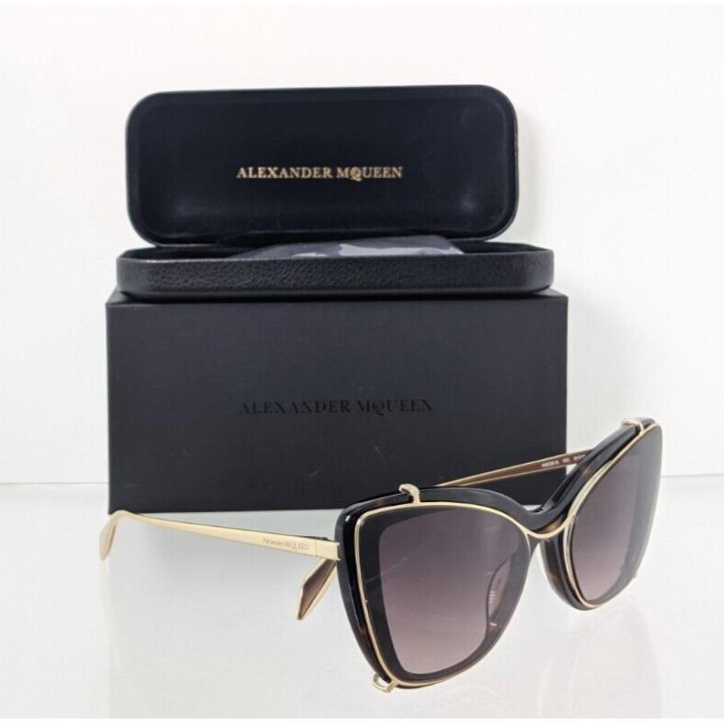 Alexander Mcqueen Sunglasses AM 0261 Gold 002 54mm Clip on