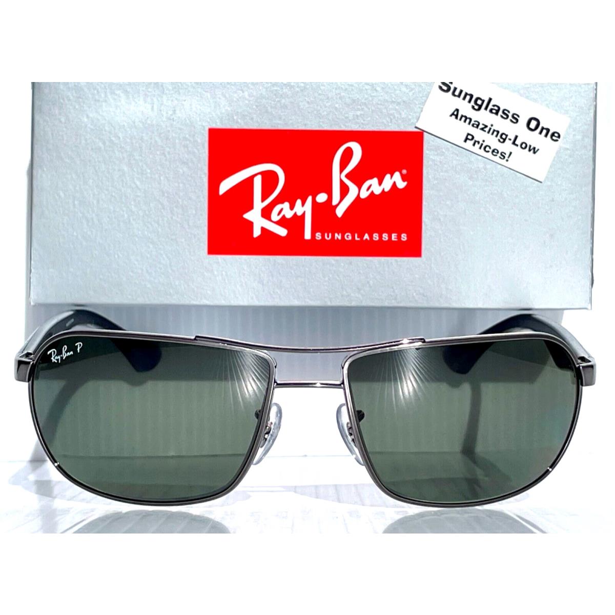 Ray Ban Gunmetal Black Polarized Green Lens Sunglass RB 3492 004/58