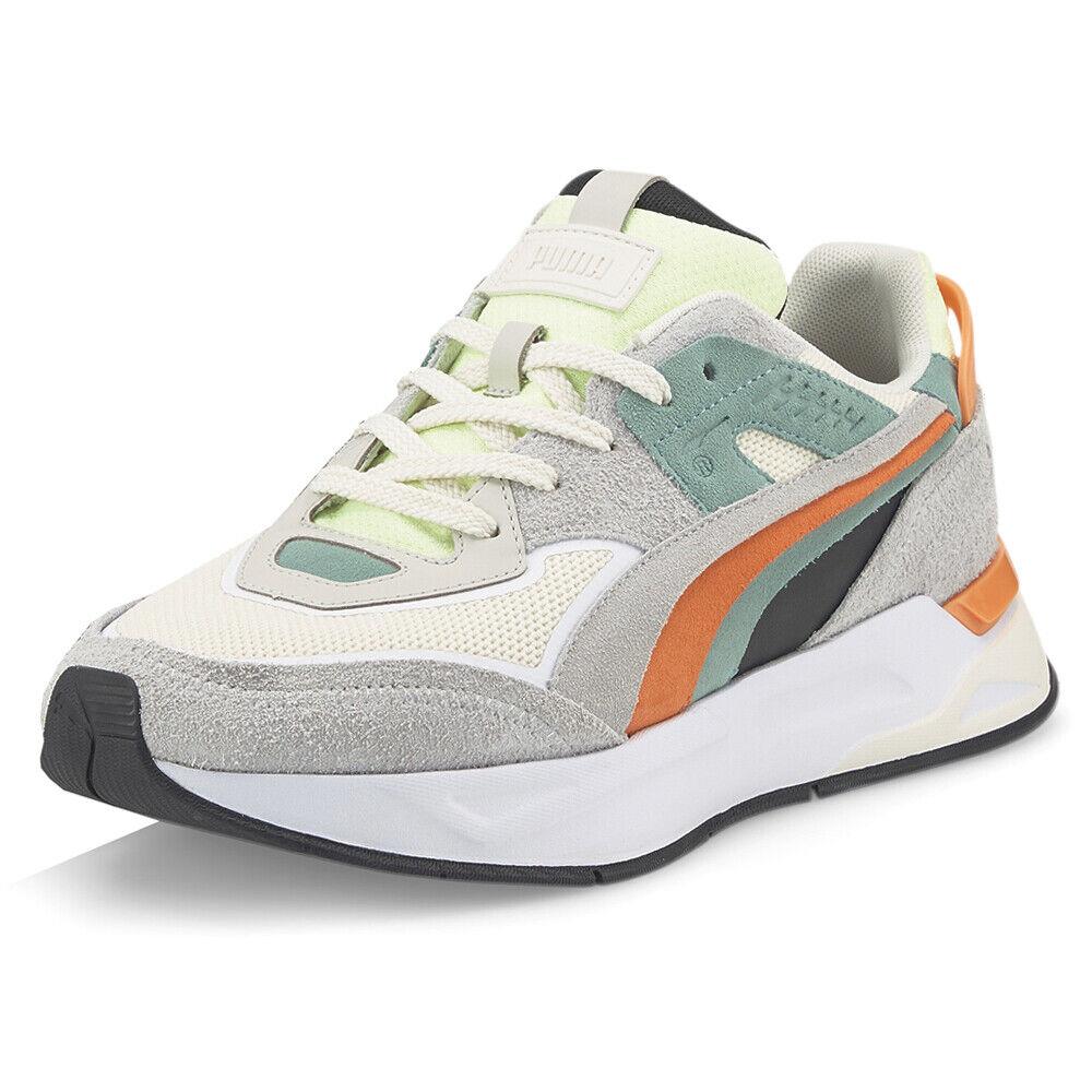Puma Mirage Sport Layers Lace Up Mens Grey Orange White Sneakers Casual Shoes