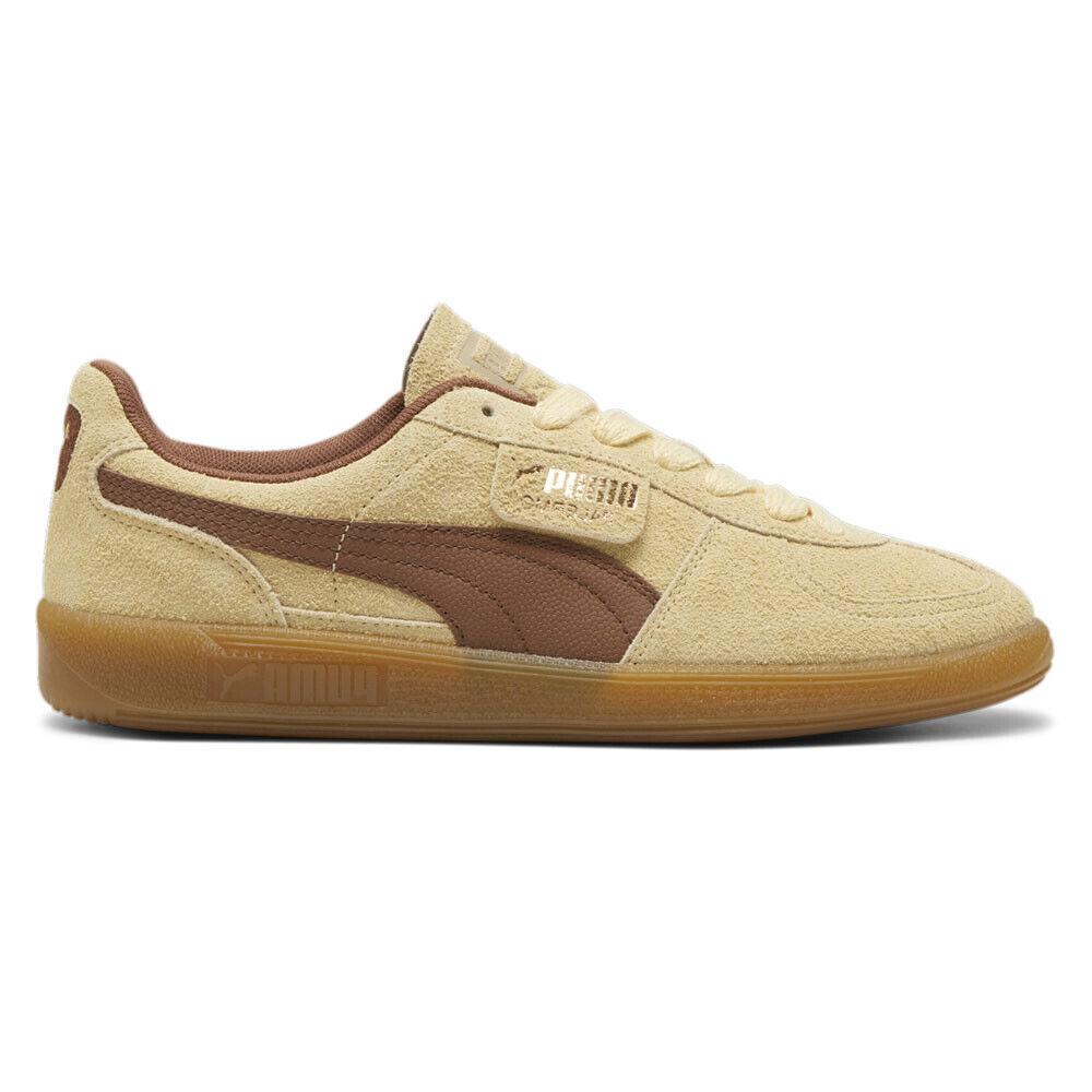 Puma Palermo Hairy Lace Up Mens Beige Sneakers Casual Shoes 39725101 - Beige