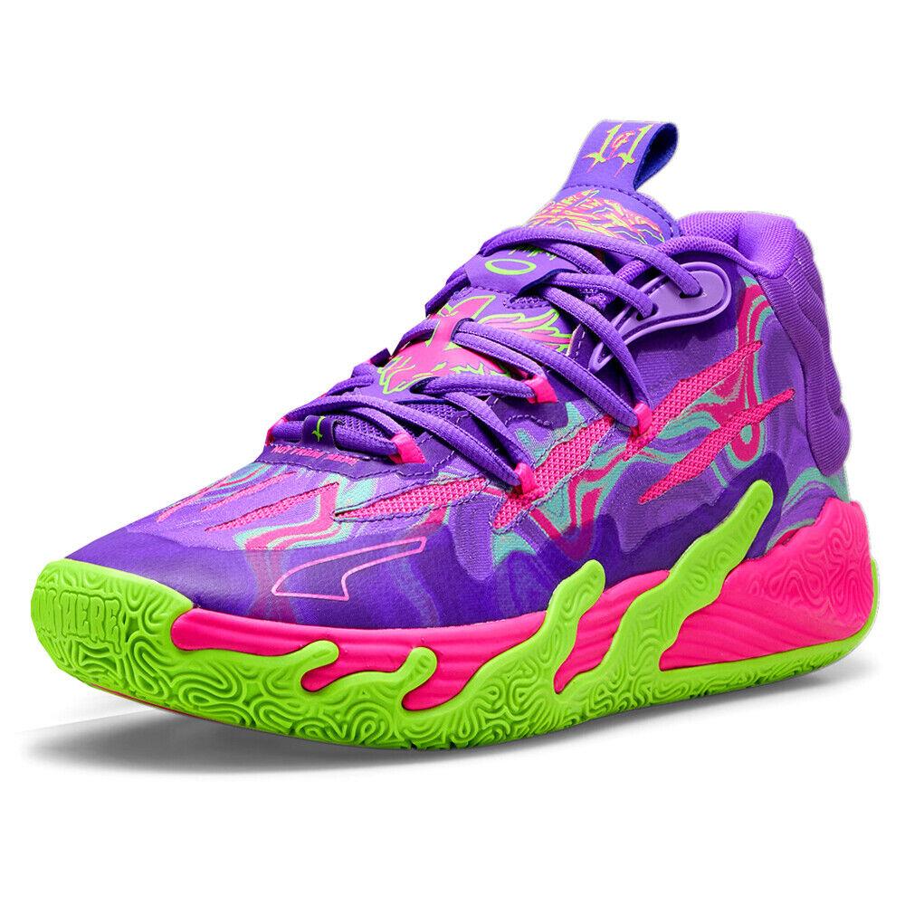 Puma Mb.03 Toxic Laceup Basketball Mens Purple Sneakers Athletic Shoes 37891601