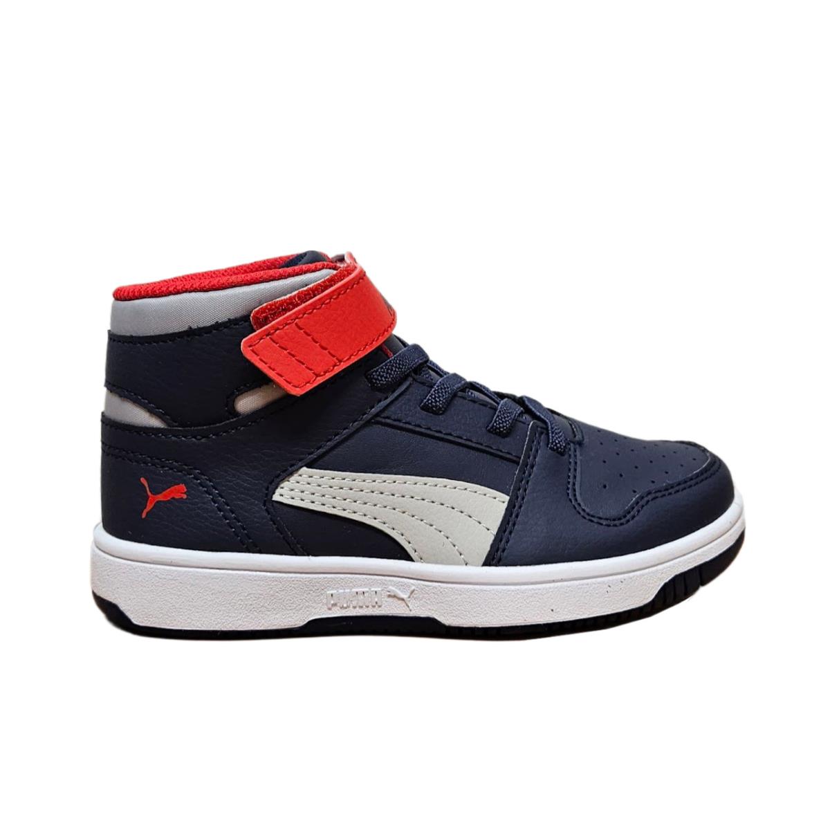 Puma Preschool Rebound Layup SL V Peacoat-gray Violet-high Risk Red 370488-11