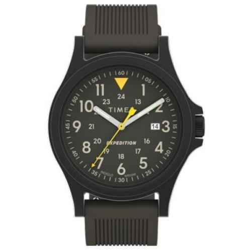 Timex Expedition Acadia 40mm Green Silicone Band Indiglo Men`s Watch TW4B30000