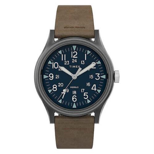 Timex TW2T68200 MK1 Men`s Black Analog Watch Brown Leather Strap