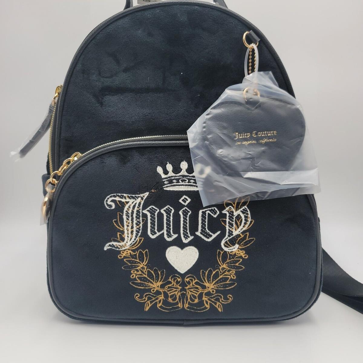 Juicy Couture Velour Backpack Black Liquorice Heritage Y2K Mini Bag