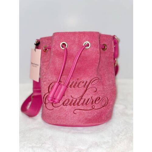 Juicy Couture Suede Bucket Bag Hot Pink