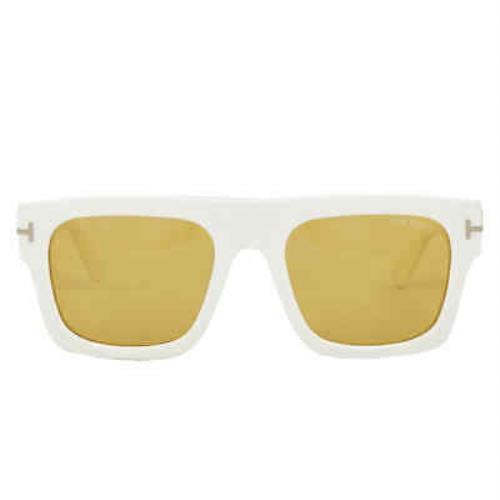 Tom Ford Fausto Vintage Yellow Square Men`s Sunglasses FT0711 25E FT0711 25E 53 - Frame: , Lens: Yellow