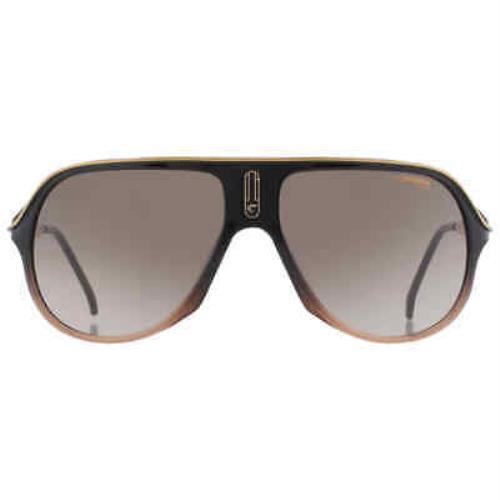 Carrera Brown Gradient Navigator Unisex Sunglasses SAFARI65/N 0DCC/HA 62 - Frame: Black, Lens: Brown