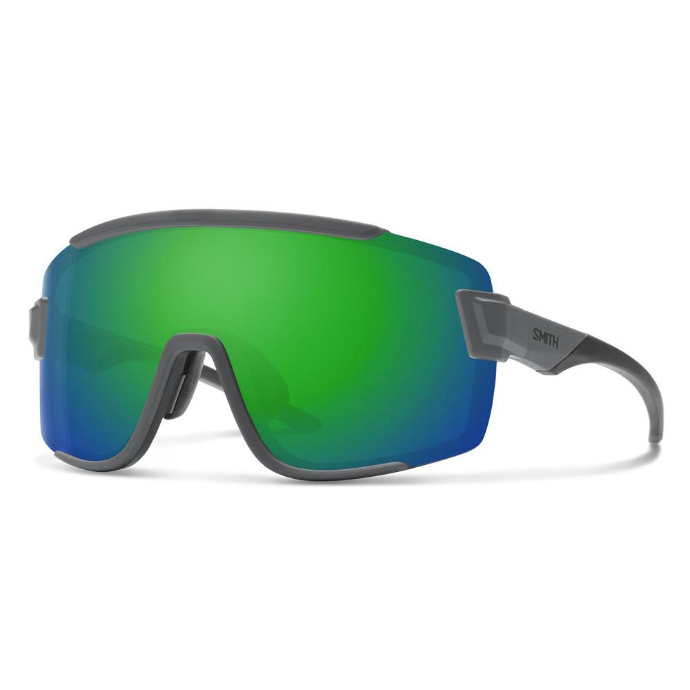 Smith Wildcat Sunglasses - - Chromapop Lens+ Clear Lens+ Hard Case Included Mat Cement / Green Mirror CP+ Clear