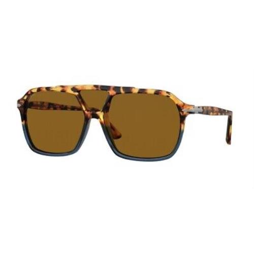 Persol PO3223S 112033 Square Havana Yellow Blu Brown 59 mm Men`s Sunglasses