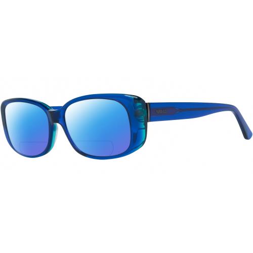 Guess GU7408-90X Women`s Polarized Bifocal Sunglasses in Blue Green Crystal 52mm Blue Mirror