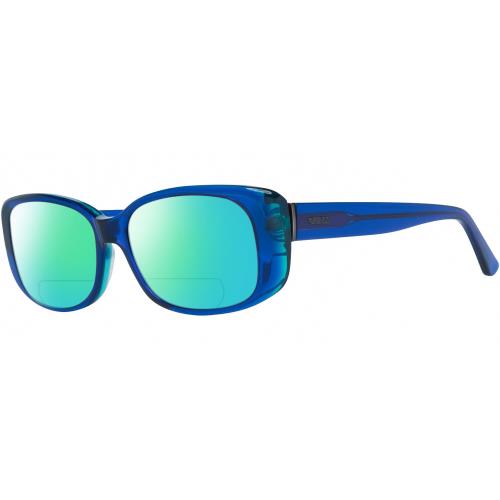 Guess GU7408-90X Women`s Polarized Bifocal Sunglasses in Blue Green Crystal 52mm Green Mirror