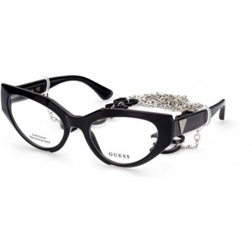 Guess Eyeglasses Frames GU2853 001 Black Round Cat Eye Full Rim 55-20-135