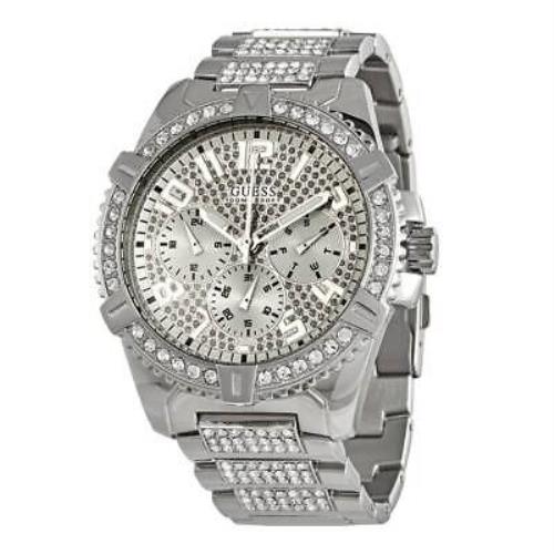 Guess W0799G1 Women`s Frontier Silver Crystal Stainless Multifunction Watch 48mm