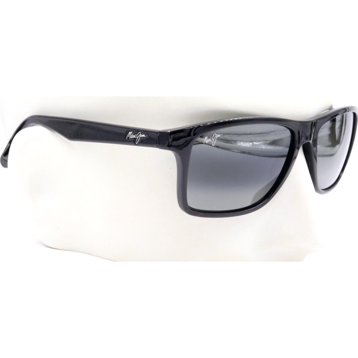 Maui Jim Onshore Black Gloss Sunglasses Gray Polarized Lens 798-02