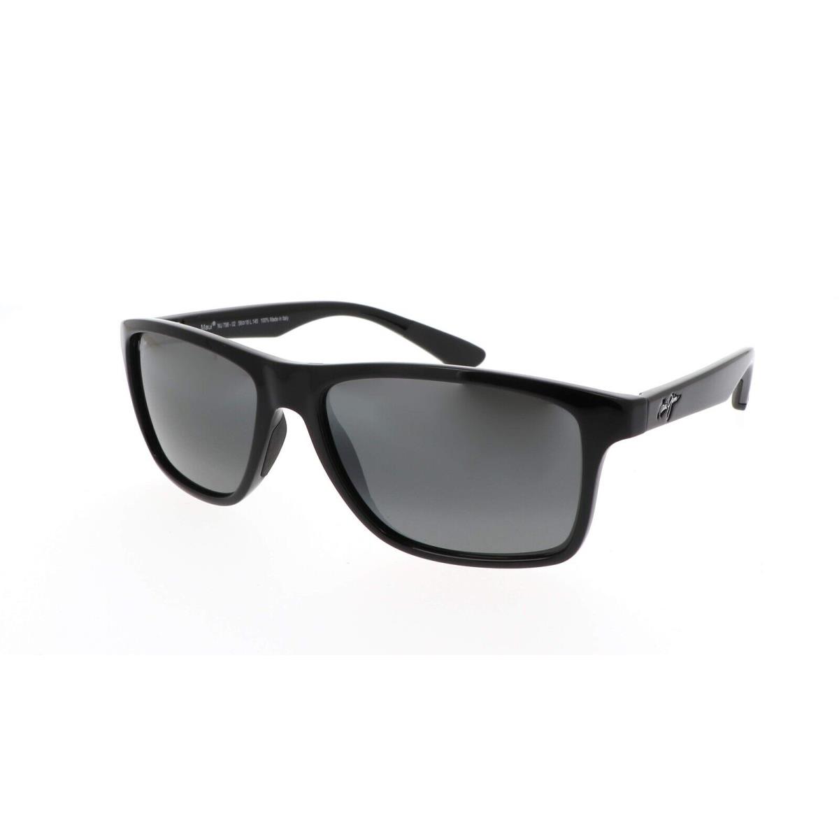 Maui Jim Sunglasses Onshore 798-02 Gloss Black Frame / Neutral Gray Polarized