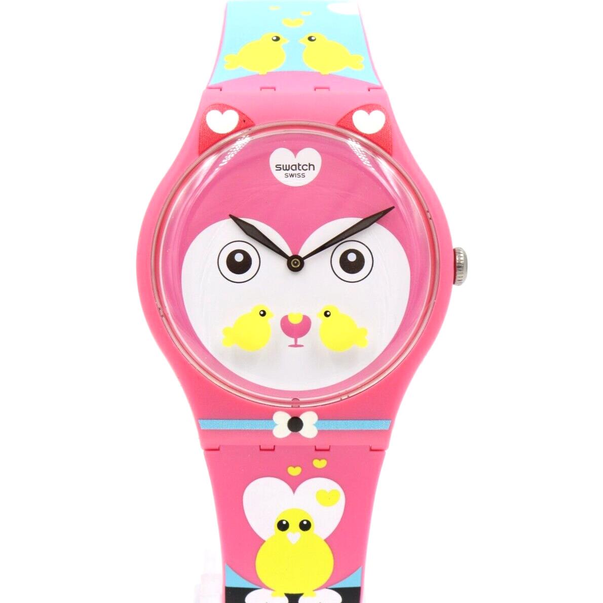 Swiss Swatch Originals Choupinou Pink Silicone Women Watch 40mm SUOZ190